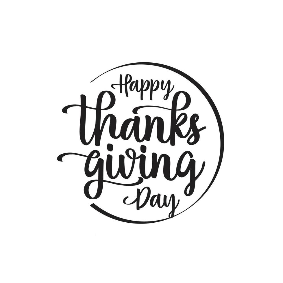 Happy Thanksgiving Day typography circle style vector