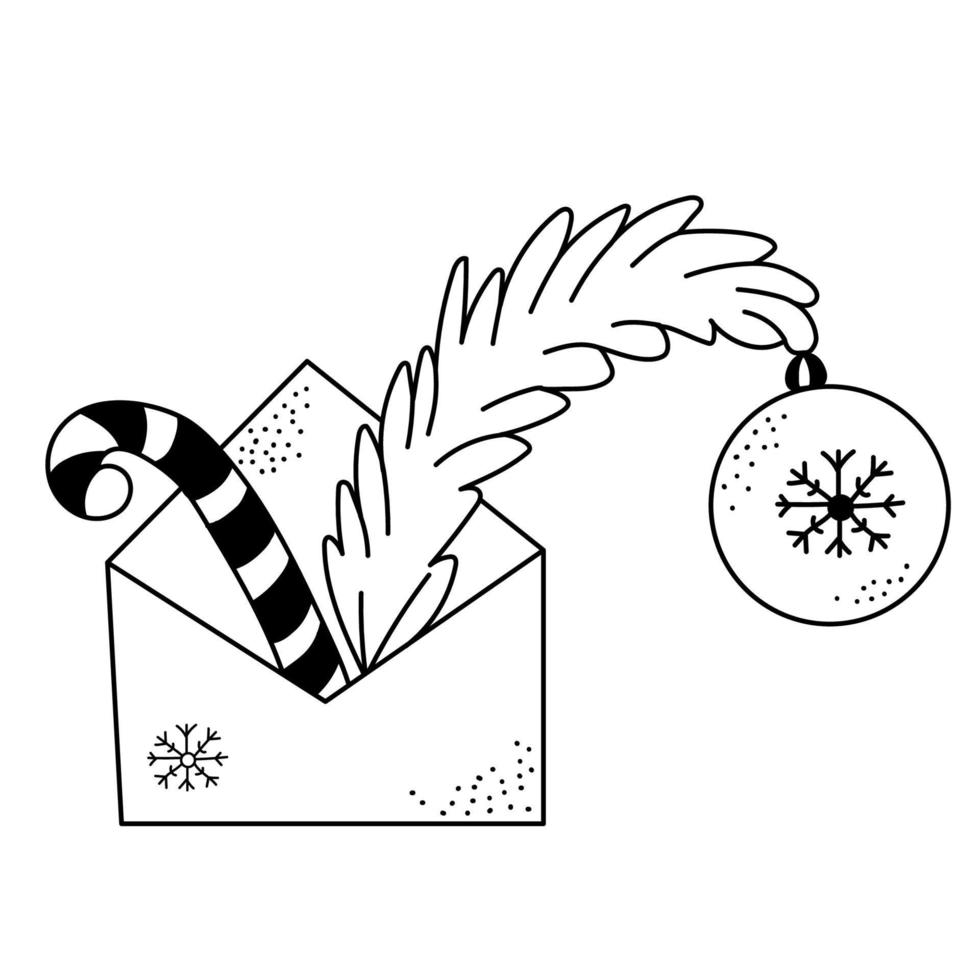 Christmas Letter. outline illustration vector