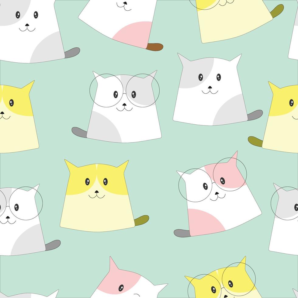 seamless patterns of cute cats vector