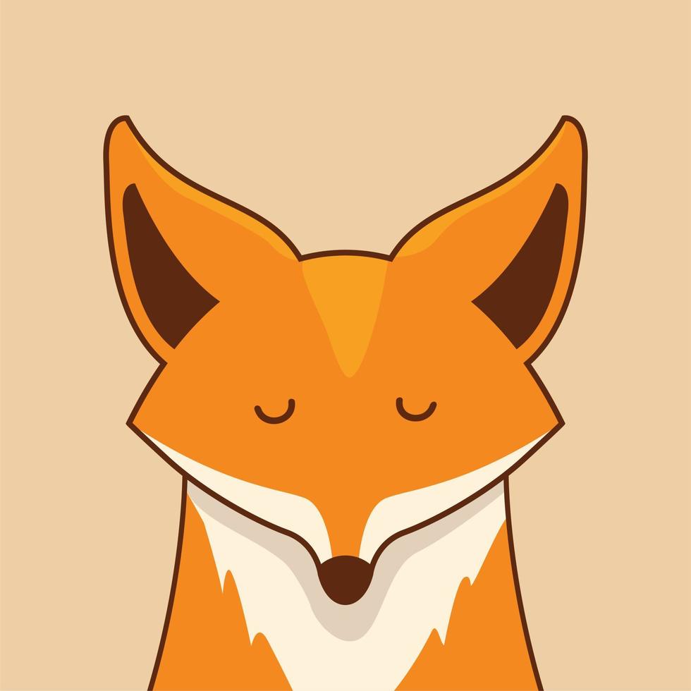 Cute Head Fox Cartoon Animals vector