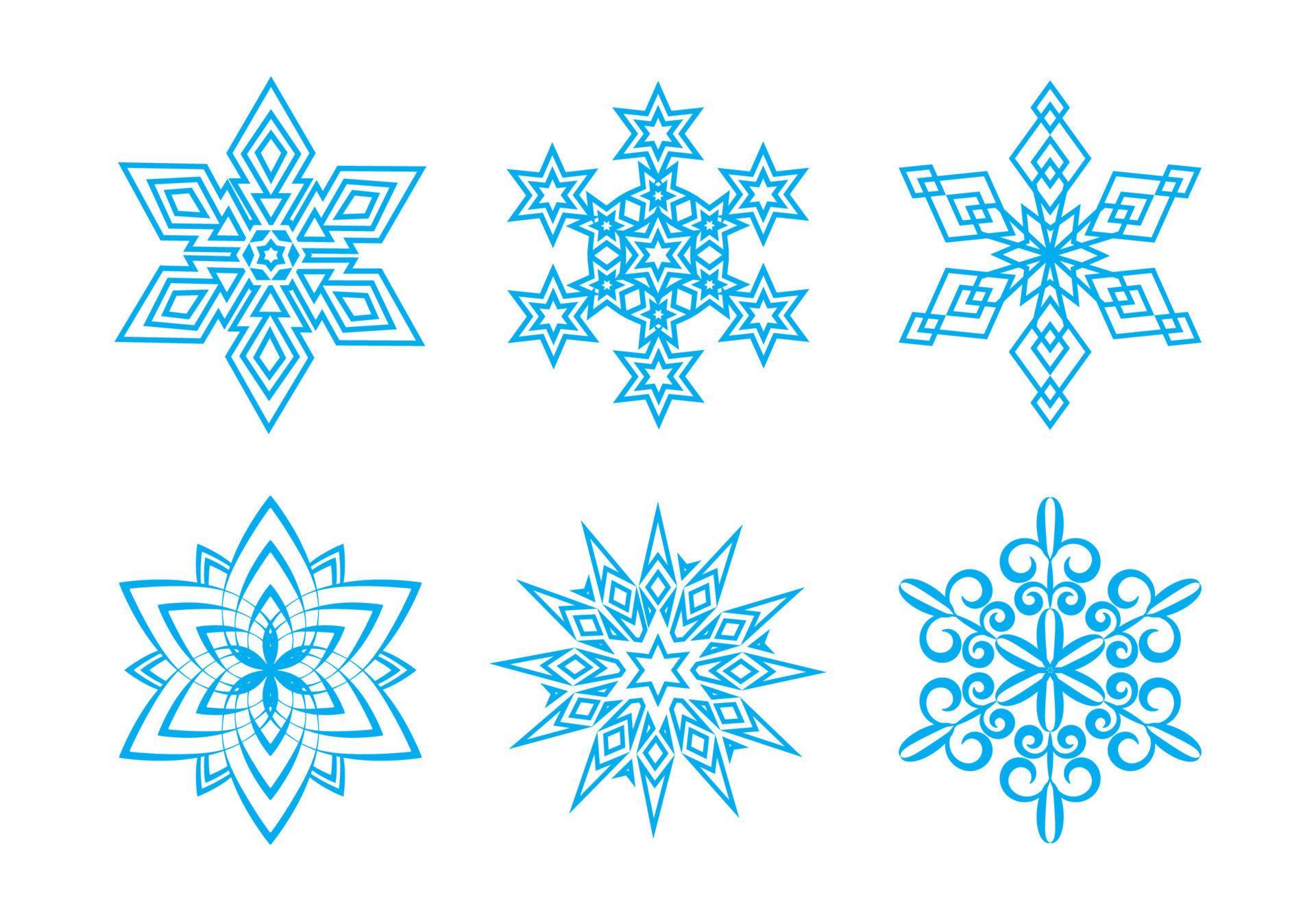 Snowflakes vector set. Vector pack of snowflakes design templates