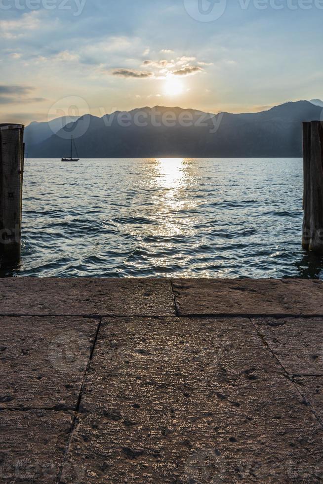 Sunset on Lake Garda. Malcesine. photo