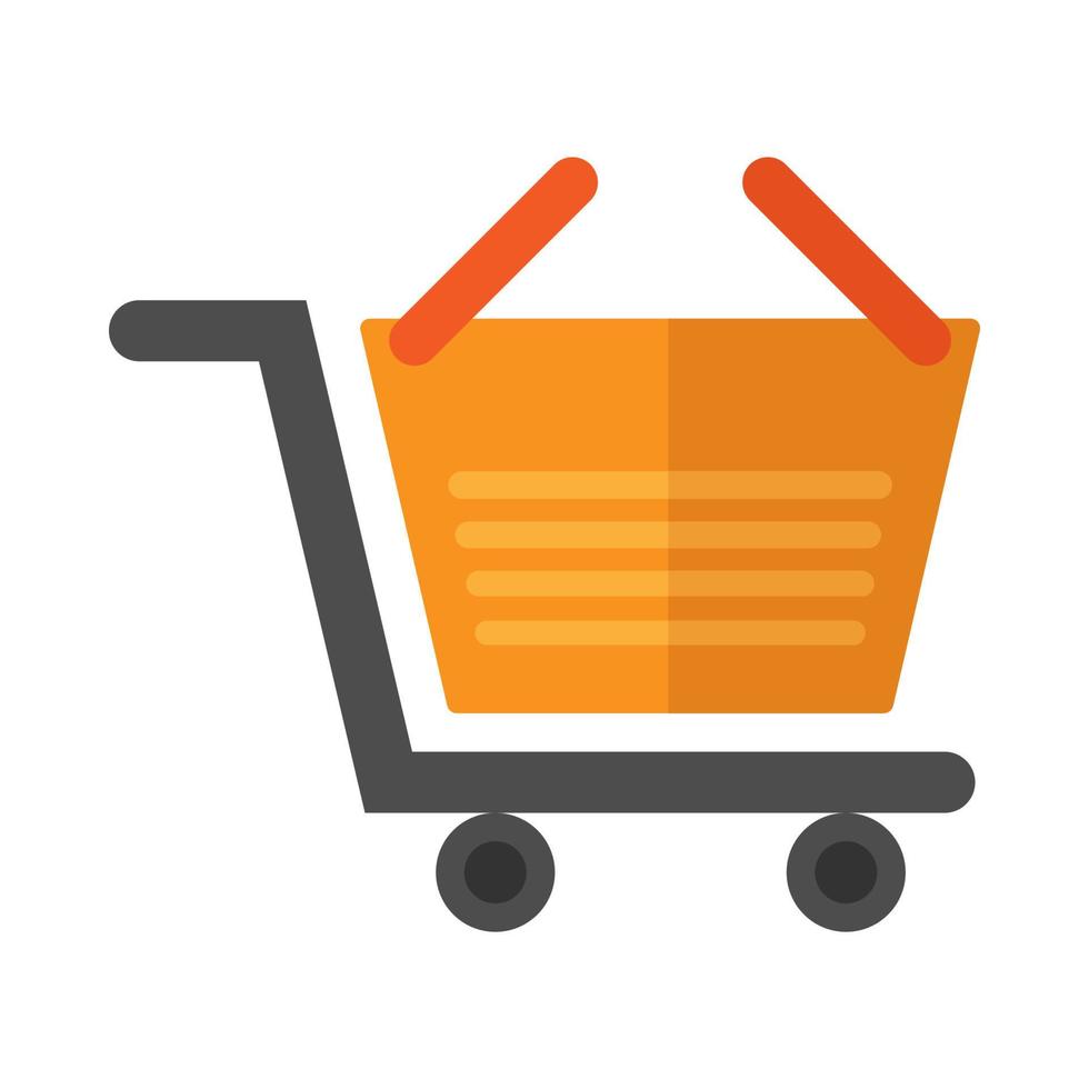 Ilustración de icono plano de carro de compras. adecuado para nosotros como elementos adicionales en carteles, plantillas, sitios web, feeds de redes sociales, interfaz de usuario, etc. vector