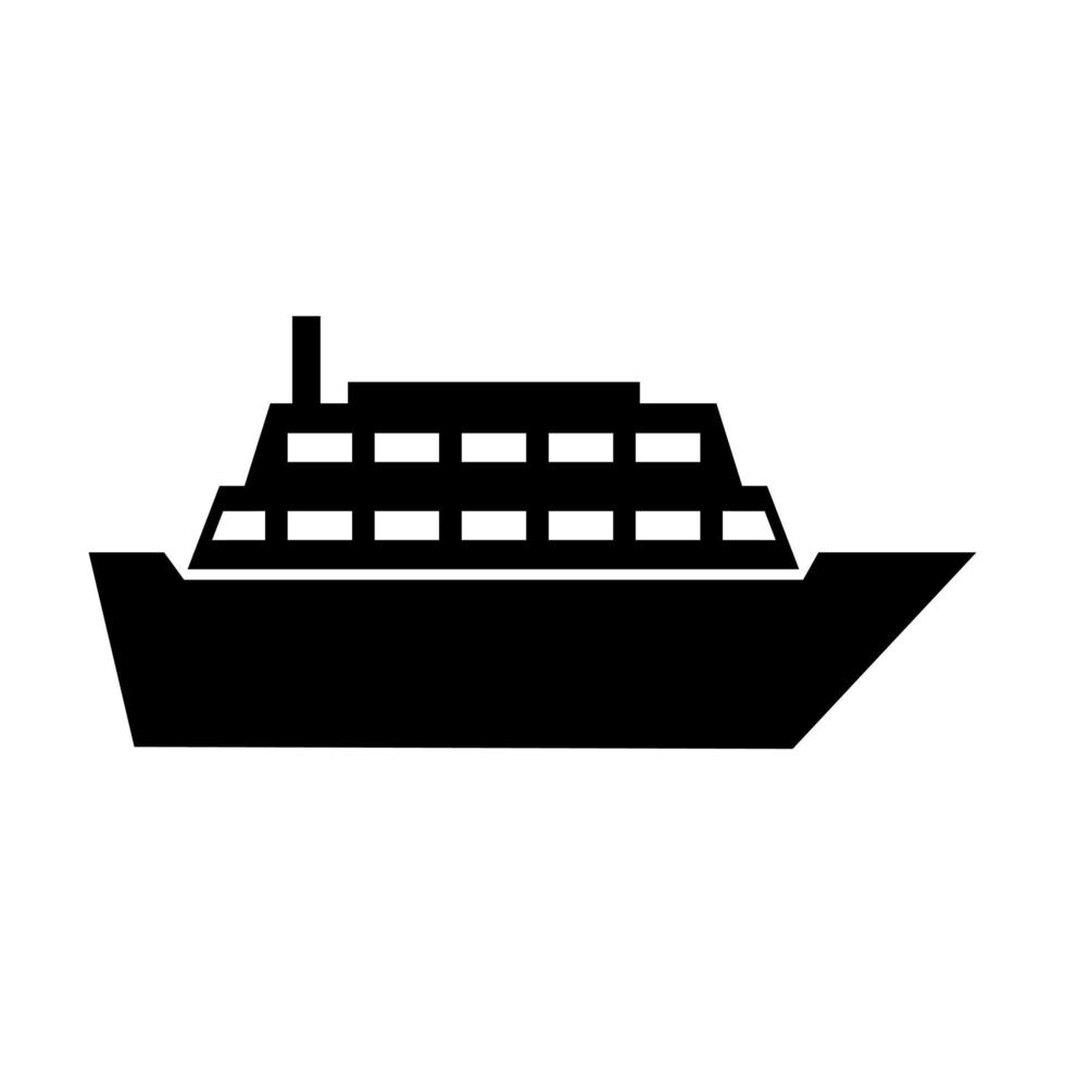 Ship icon illustration vector color black. Editable color. Black silhouette. Suitable for logos, icons, etc Free Vector