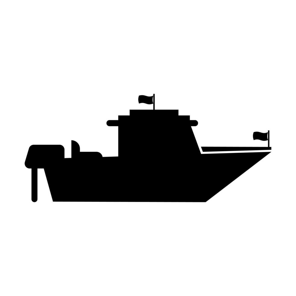 Ship icon illustration vector color black. Editable color. Black silhouette. Suitable for logos, icons, etc Free Vector