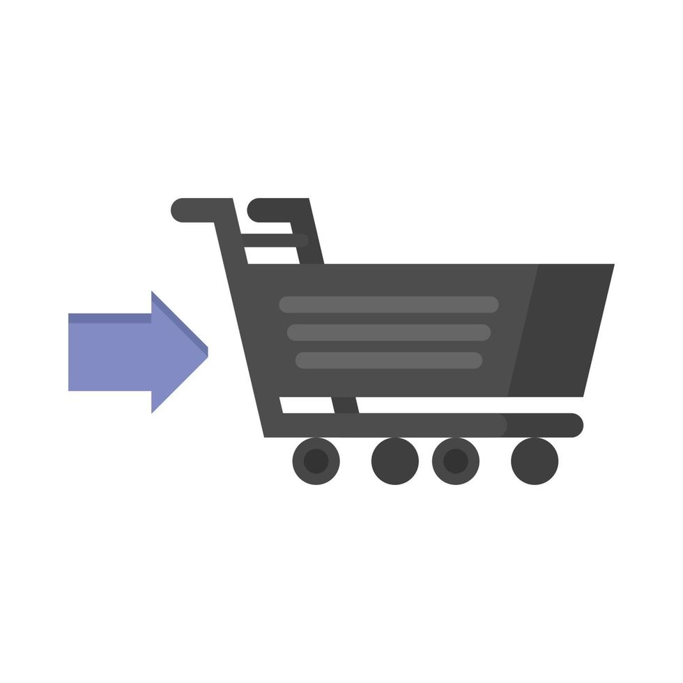 Shopping cart flat icon illustration. Suitable for us as additional elements on posters, templates, website, social media feeds, user interface, etc vector