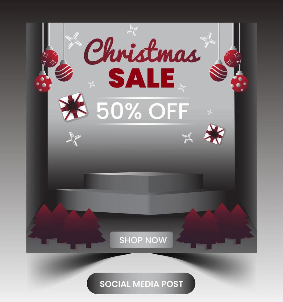 Social media banner Post with podium background product display mock up show vector