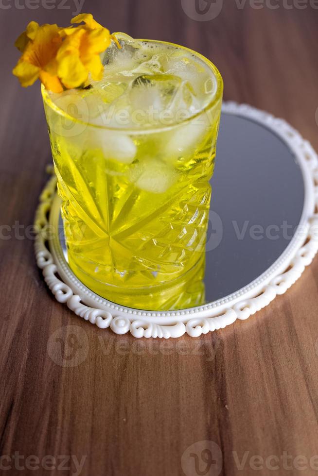 cocktail with lemon and lime photo