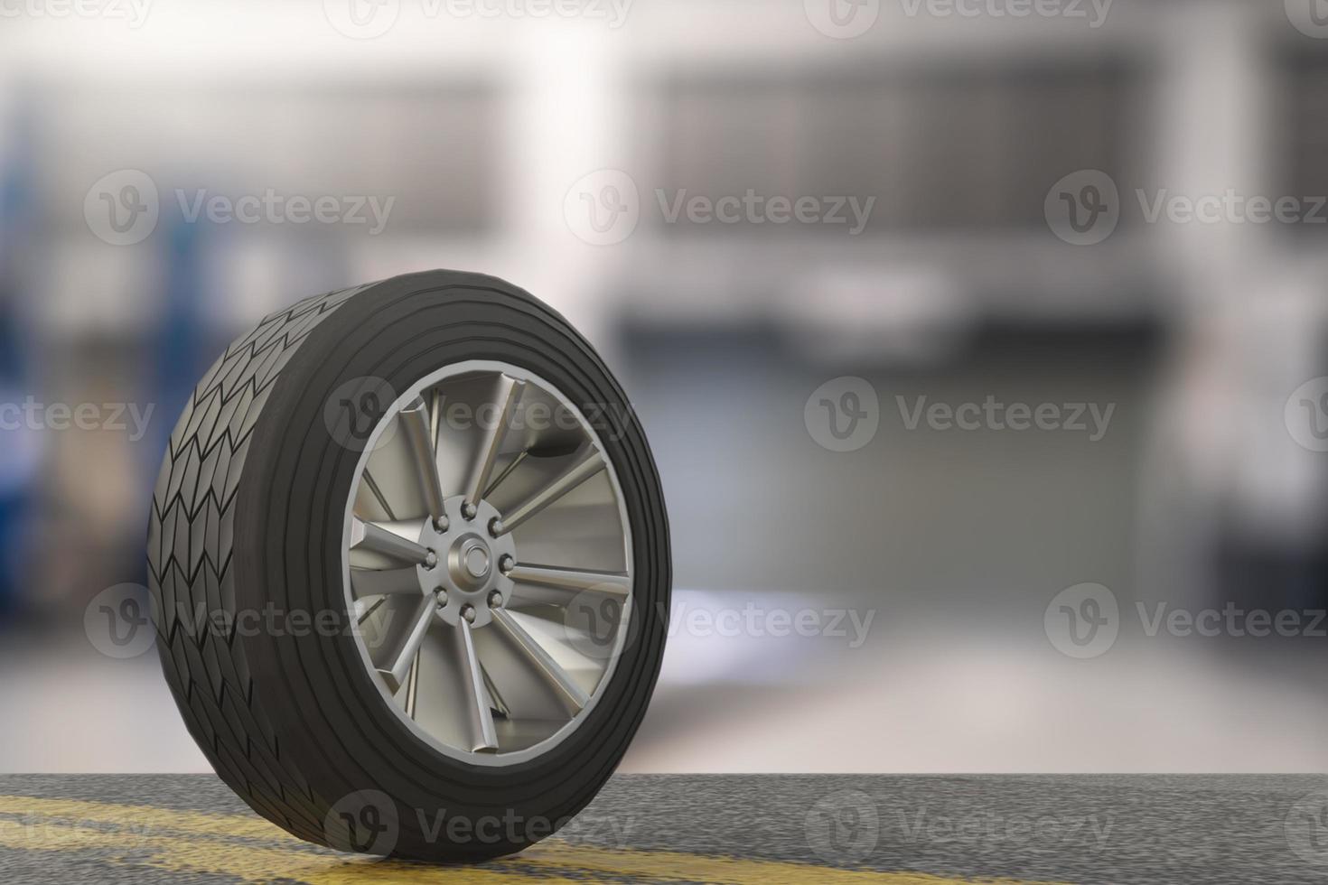 tire car inspection Measure quantity Inflated Rubber tires car photo