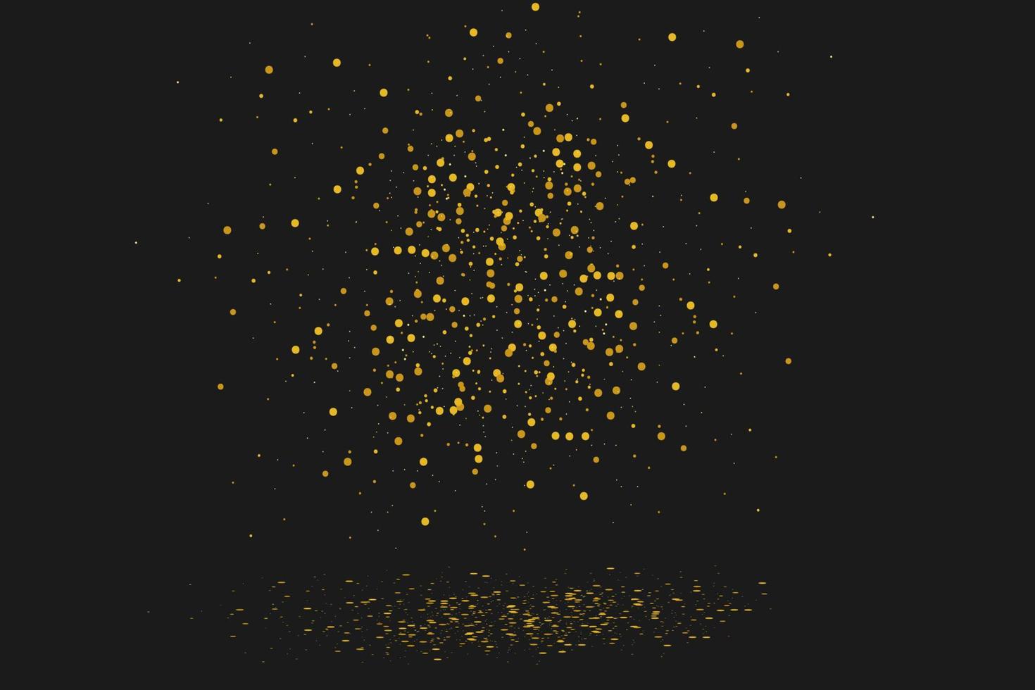 Modern abstract yellow sparksles glitter special light effect with shadow. Vector sparkles on dark background. sparkling golden dust abstract gold luxury background decoration. Vector illustration