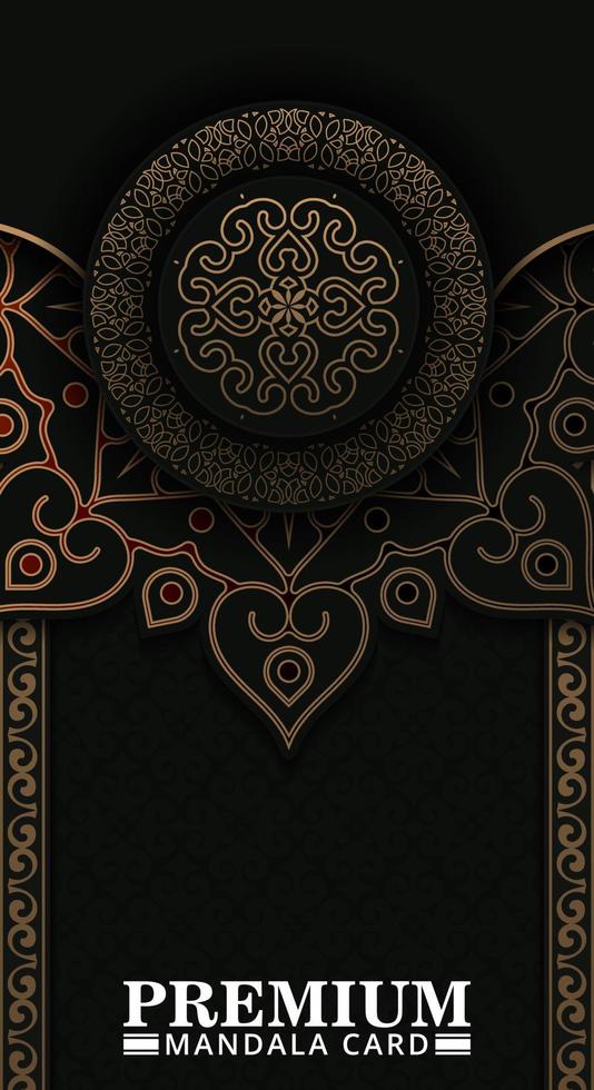 Luxury mandala decorative card in gold color vector