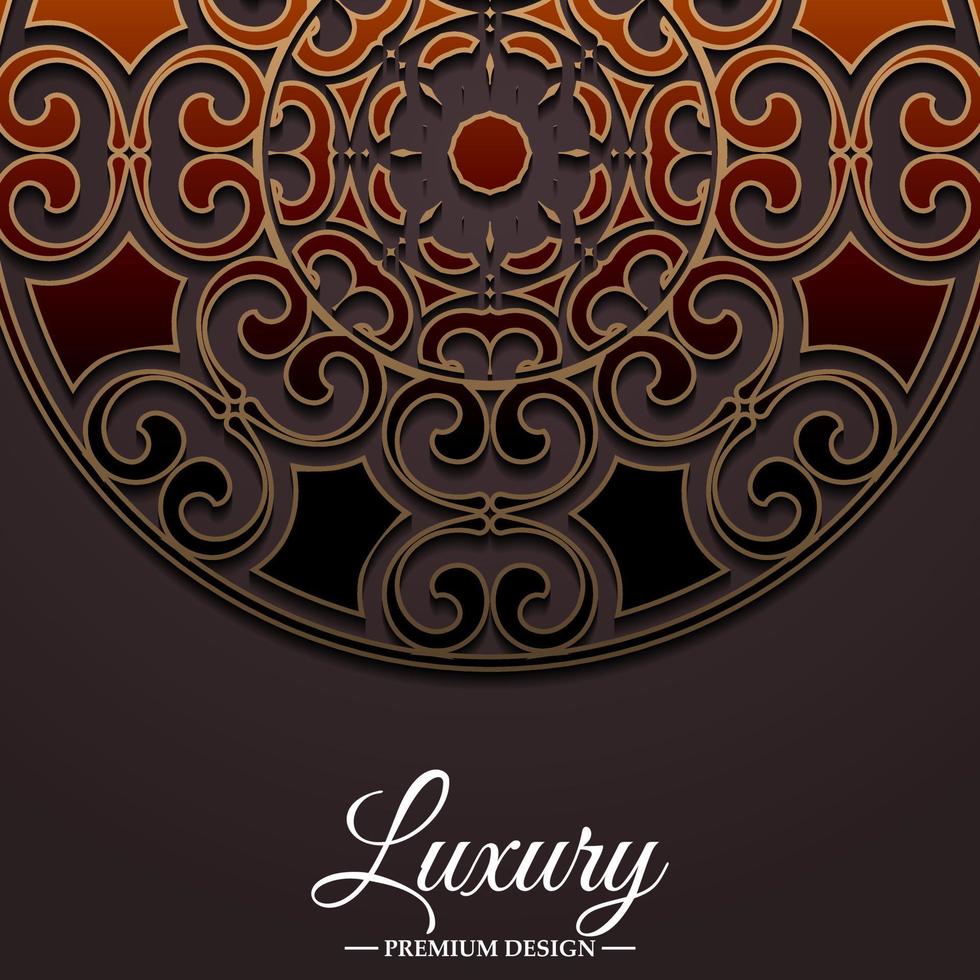 Luxury gold border pattern background vector