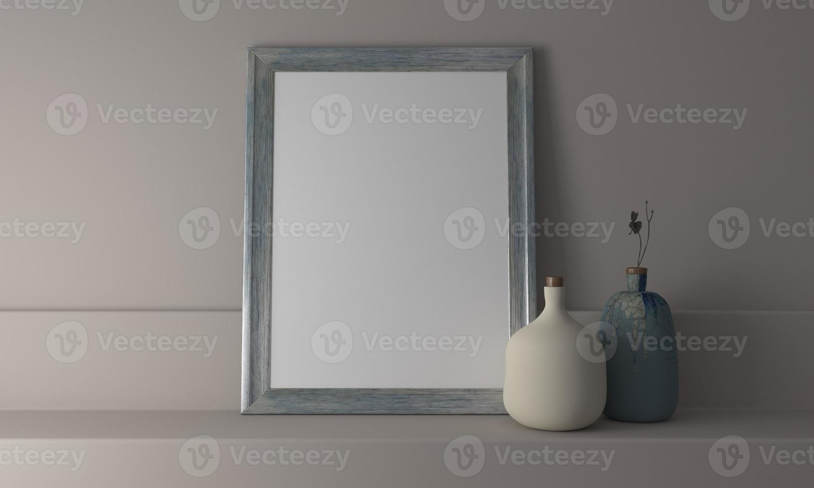 Photo frames mockup with decor