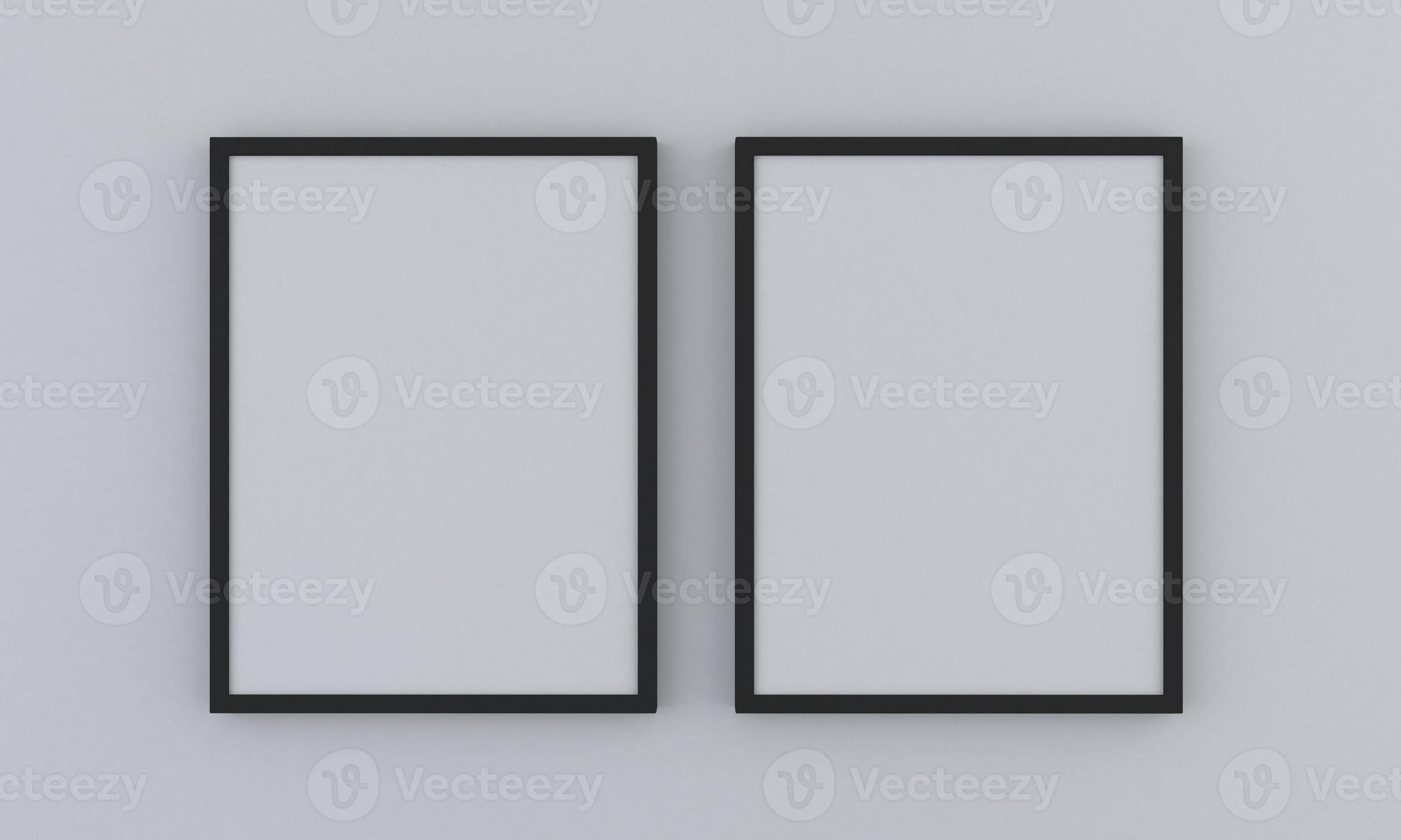 Black two vertical frame mockup on gray background 3642022 Stock Photo