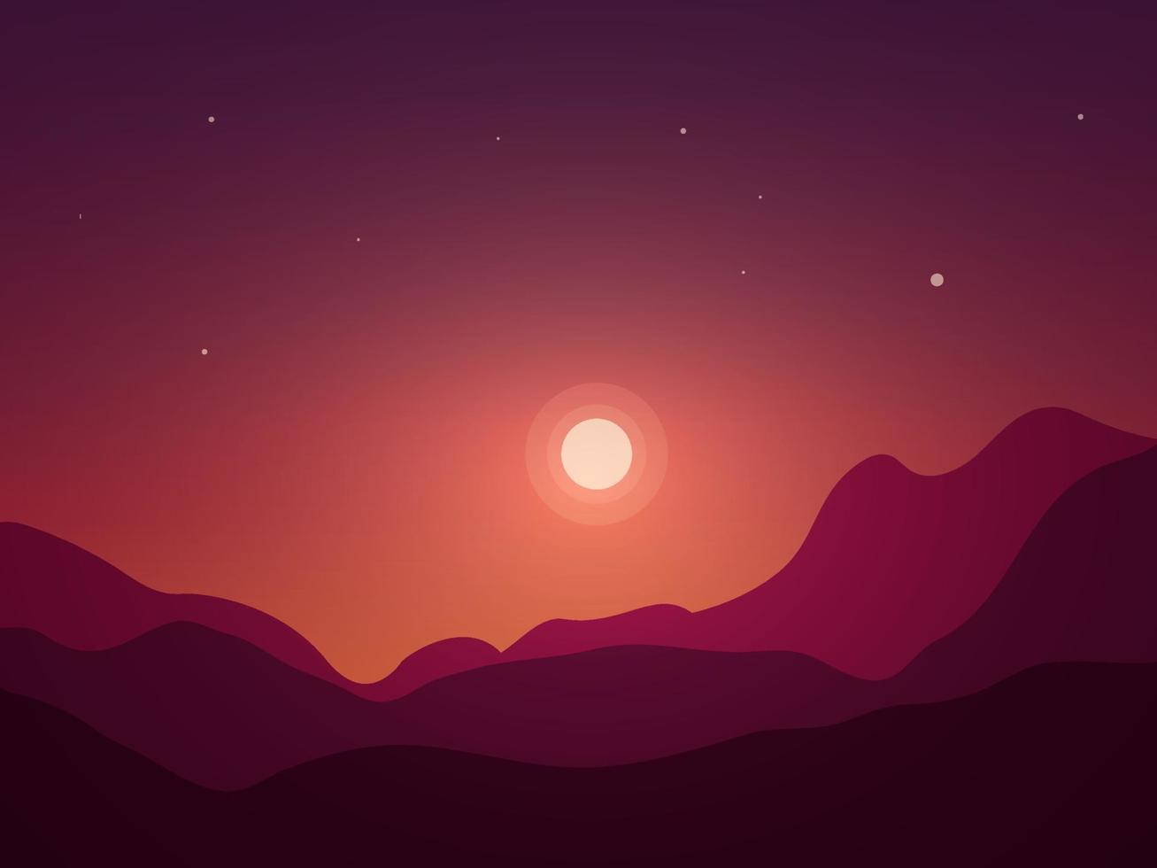 Moon and Mountain Nature Background vector