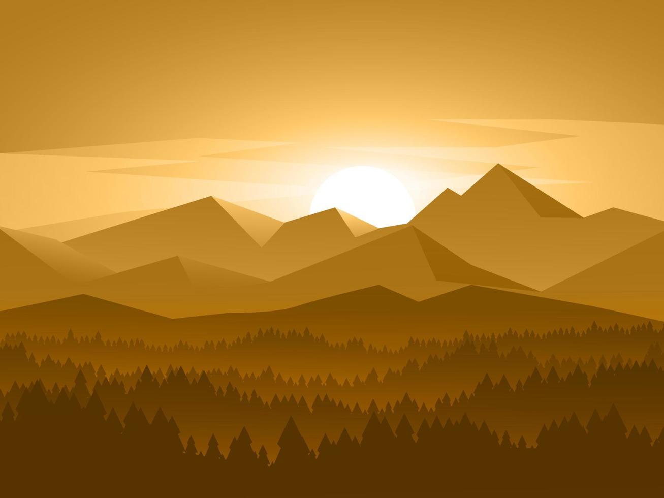 Beautiful Mountain Sunset vector