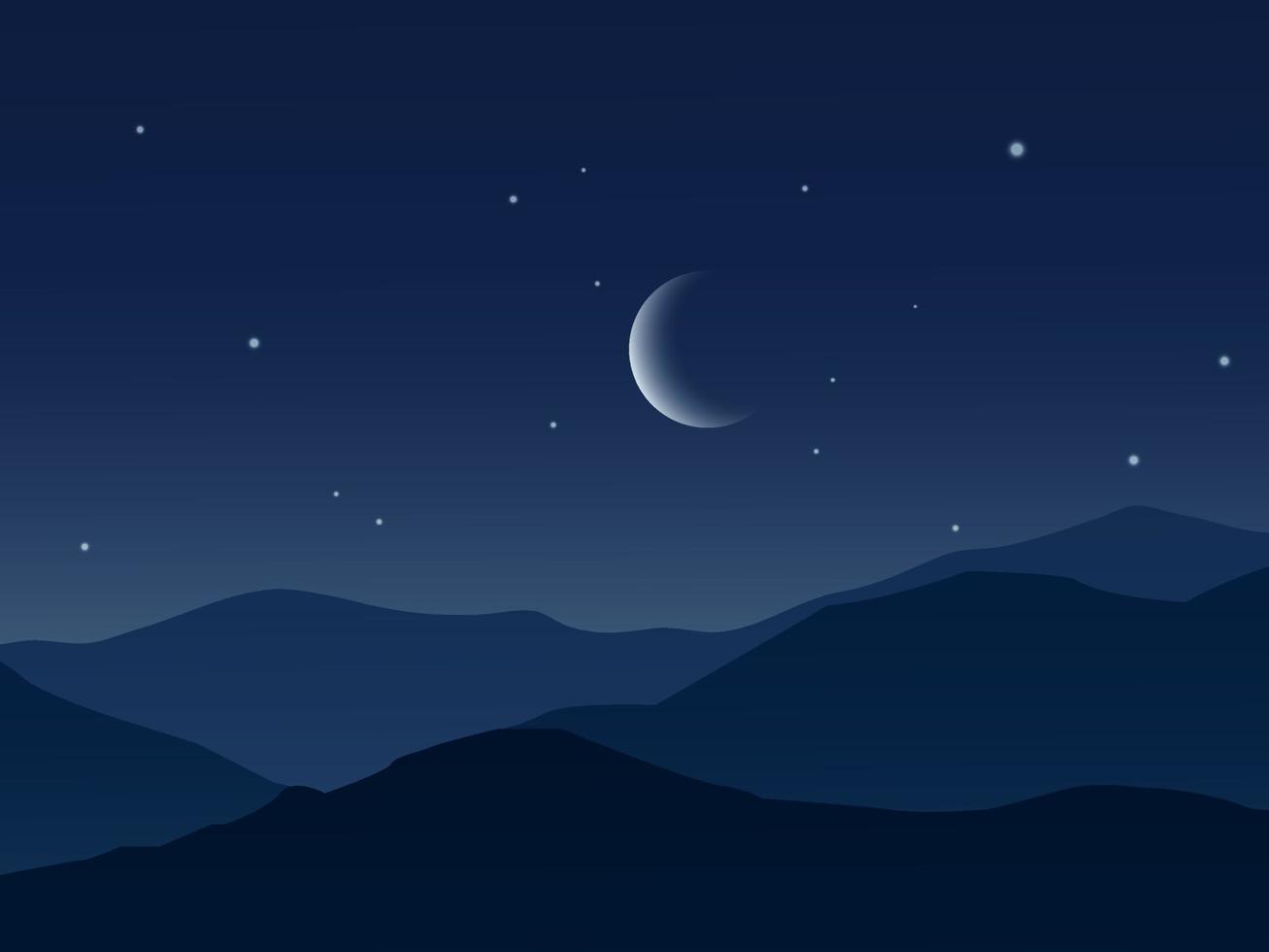 hermoso cielo nocturno en la montaña vector