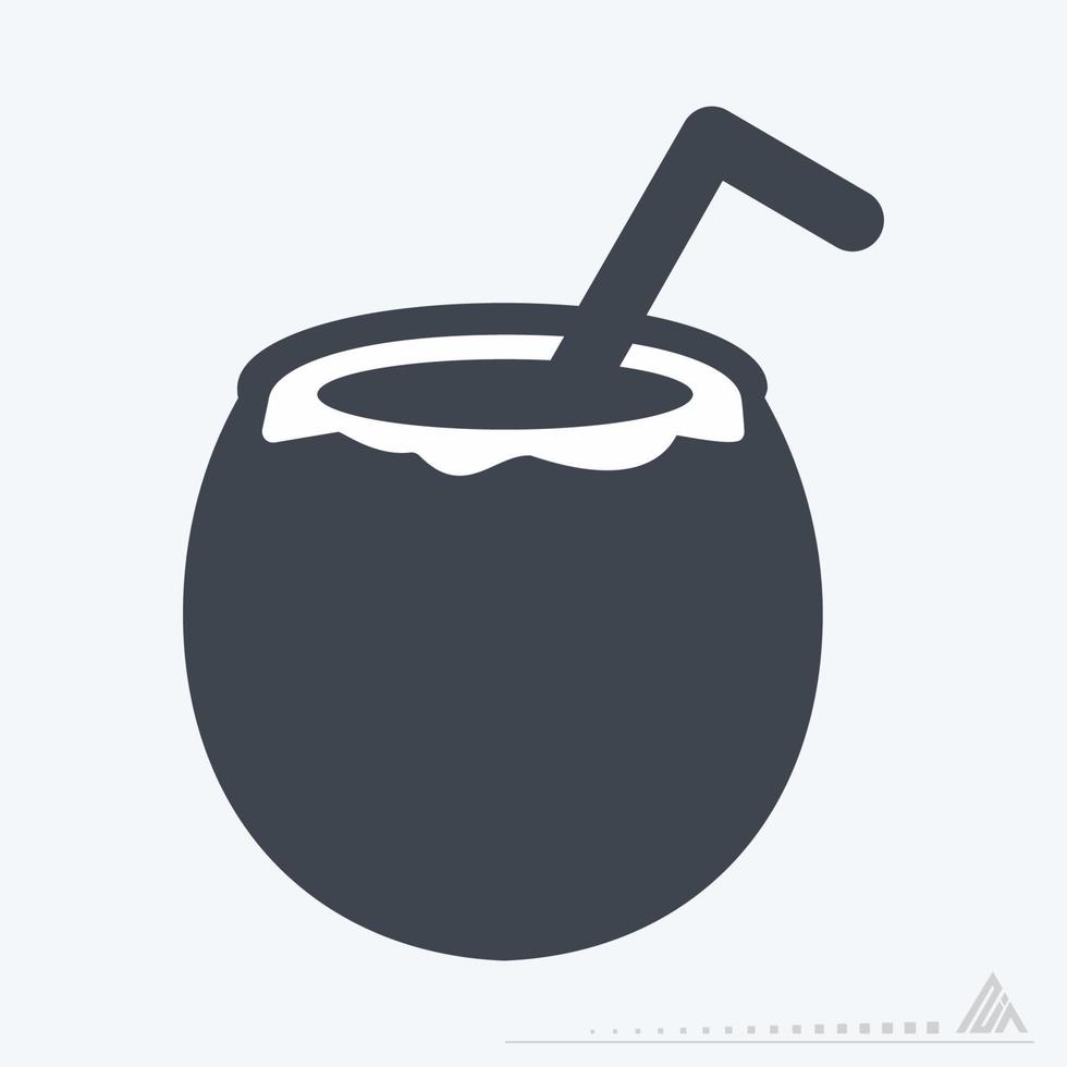 icono de coco - estilo glifo vector