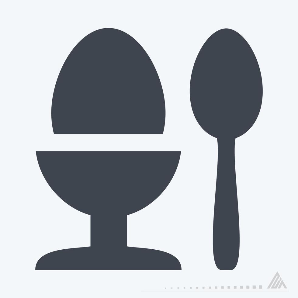 Icon Boiled Egg - Glyph Style vector