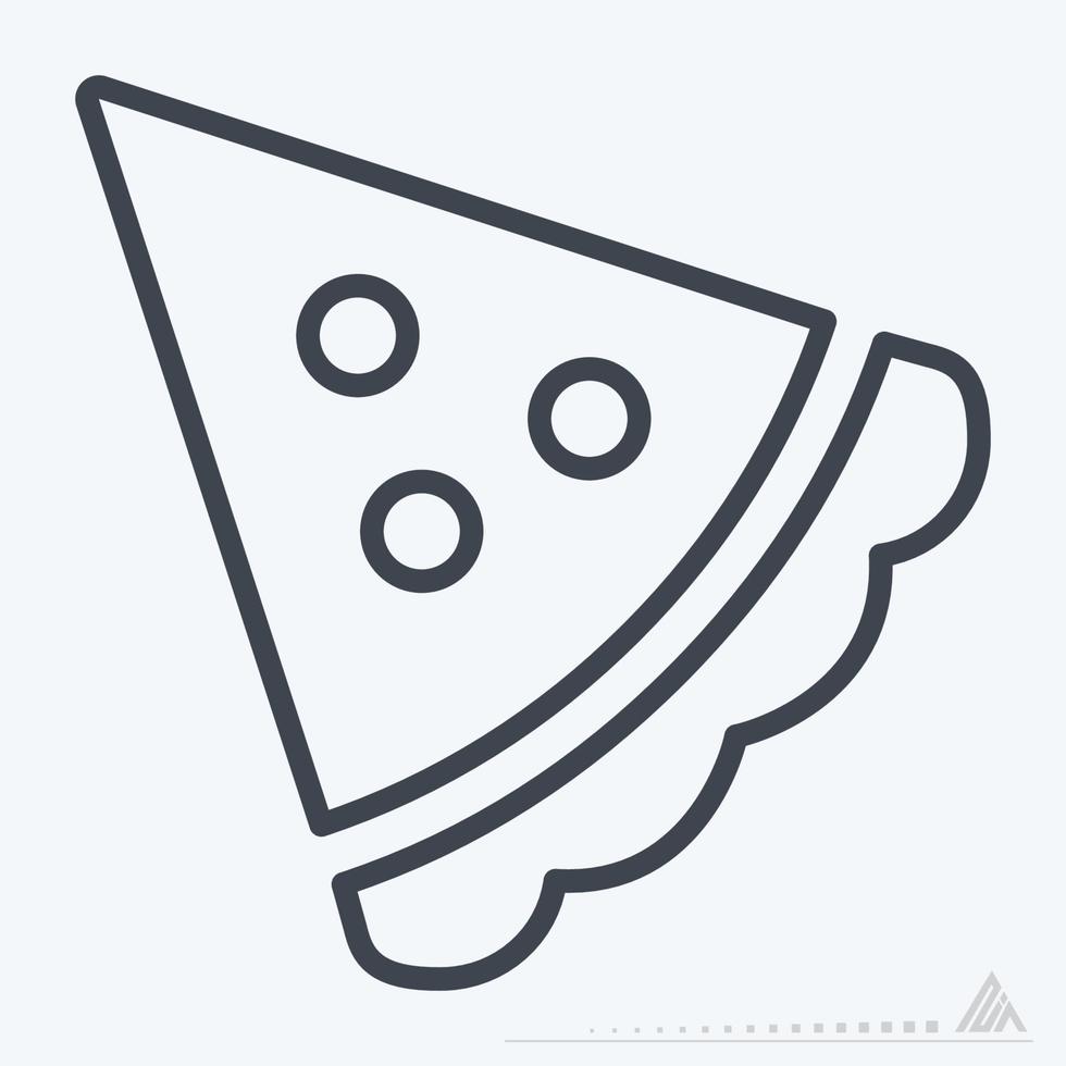 icono de pizza - estilo de línea vector