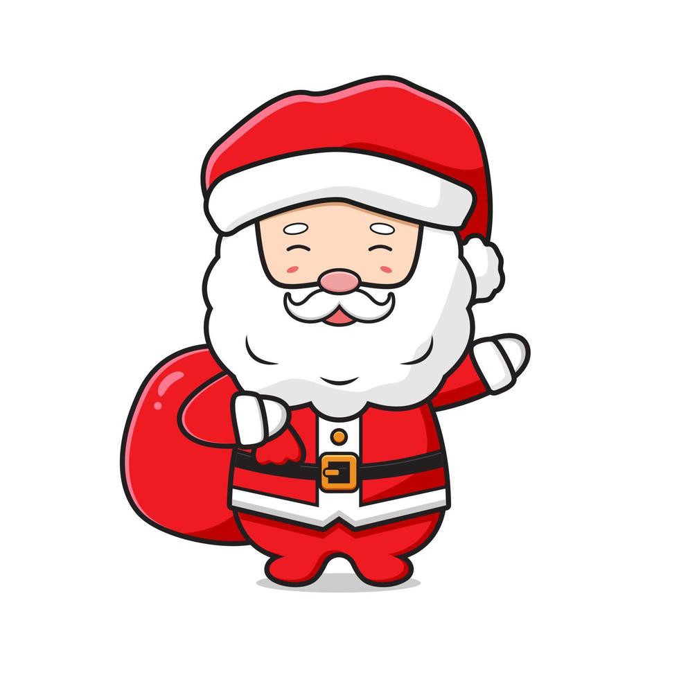 lindo santa claus con un saco de regalos feliz navidad dibujos animados  doodle icono ilustración 3642167 Vector en Vecteezy