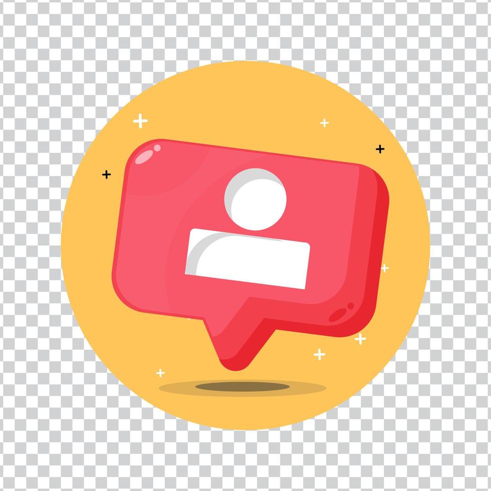 Social media notification user follower icon on blank background vector