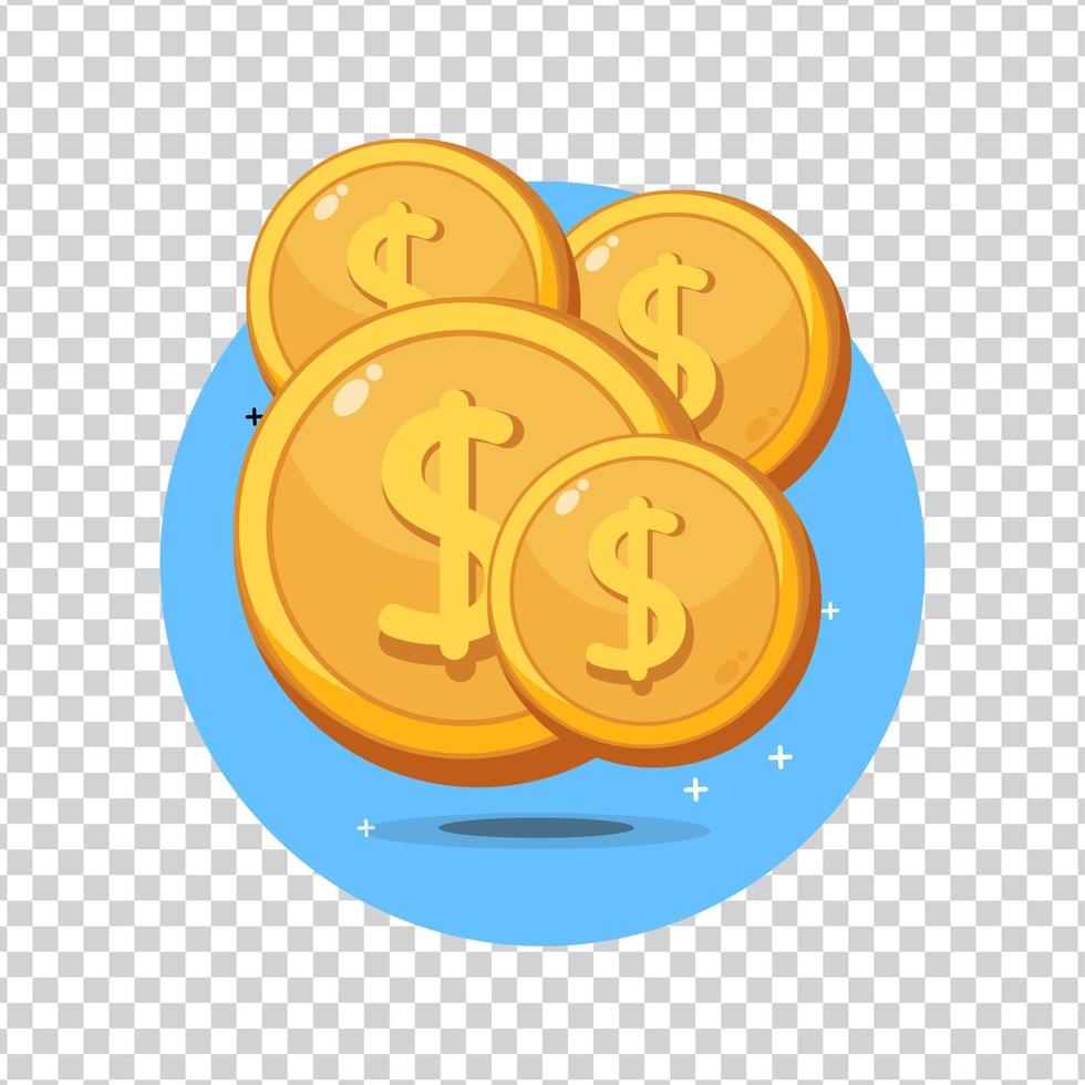 Dollar coin icon on blank background vector