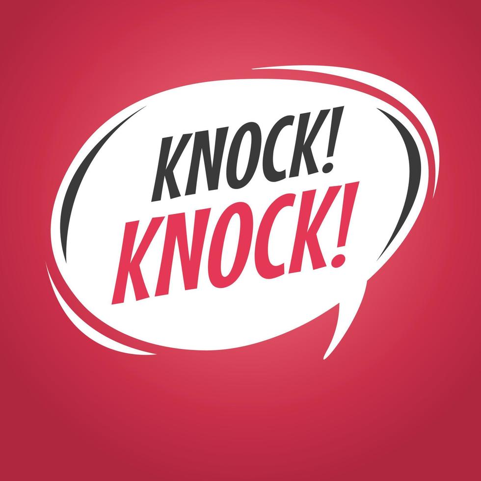 Knock knock cartoon speech bubble. vector