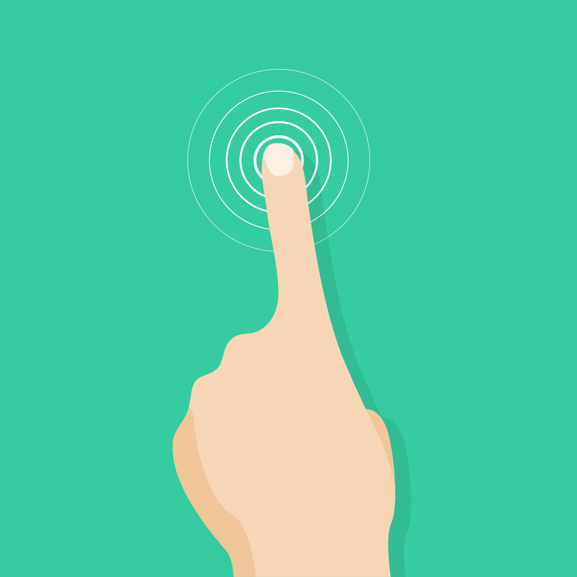 Touch screen finger icon. Finger to touch screen. Human hand to touch