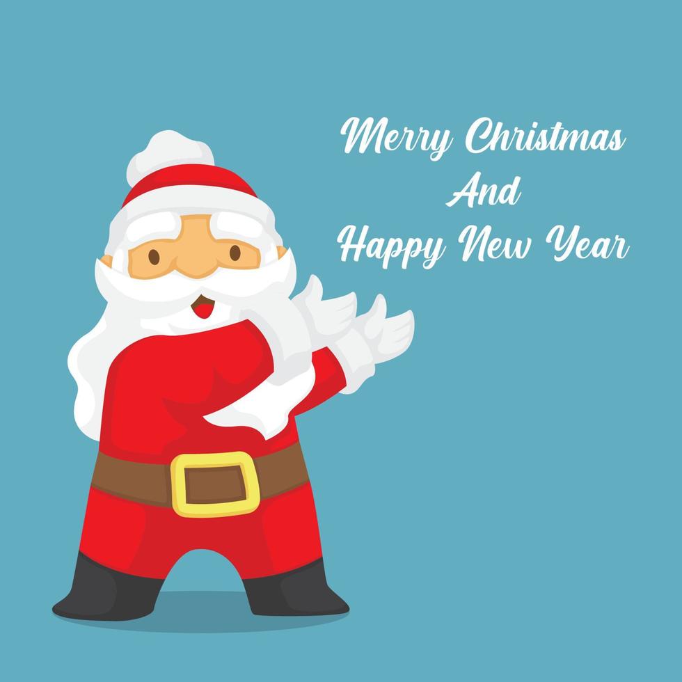 anta claus character celebrate of merry christmas and happy new year illustration vector