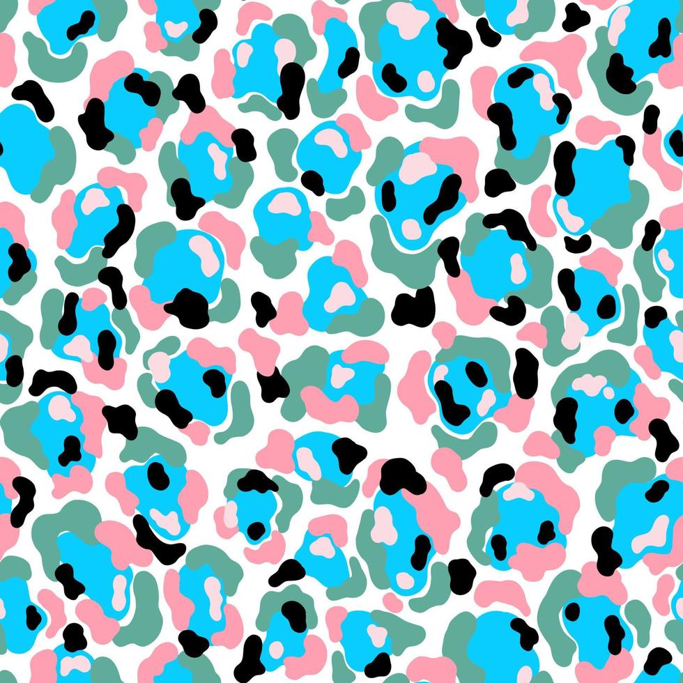 Seamless pattern leopard.Animal fur flat abstract style.Skin artistic spot form.Vector illustration. vector