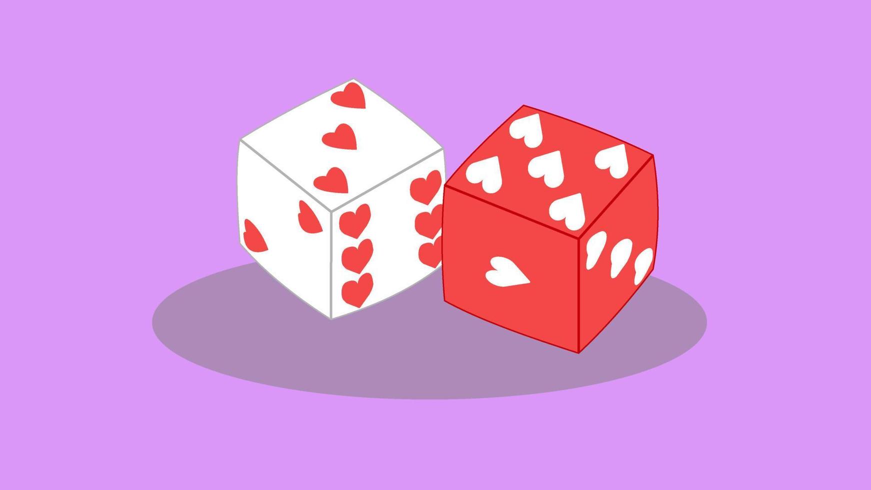 dice white and red flat design illustration vector