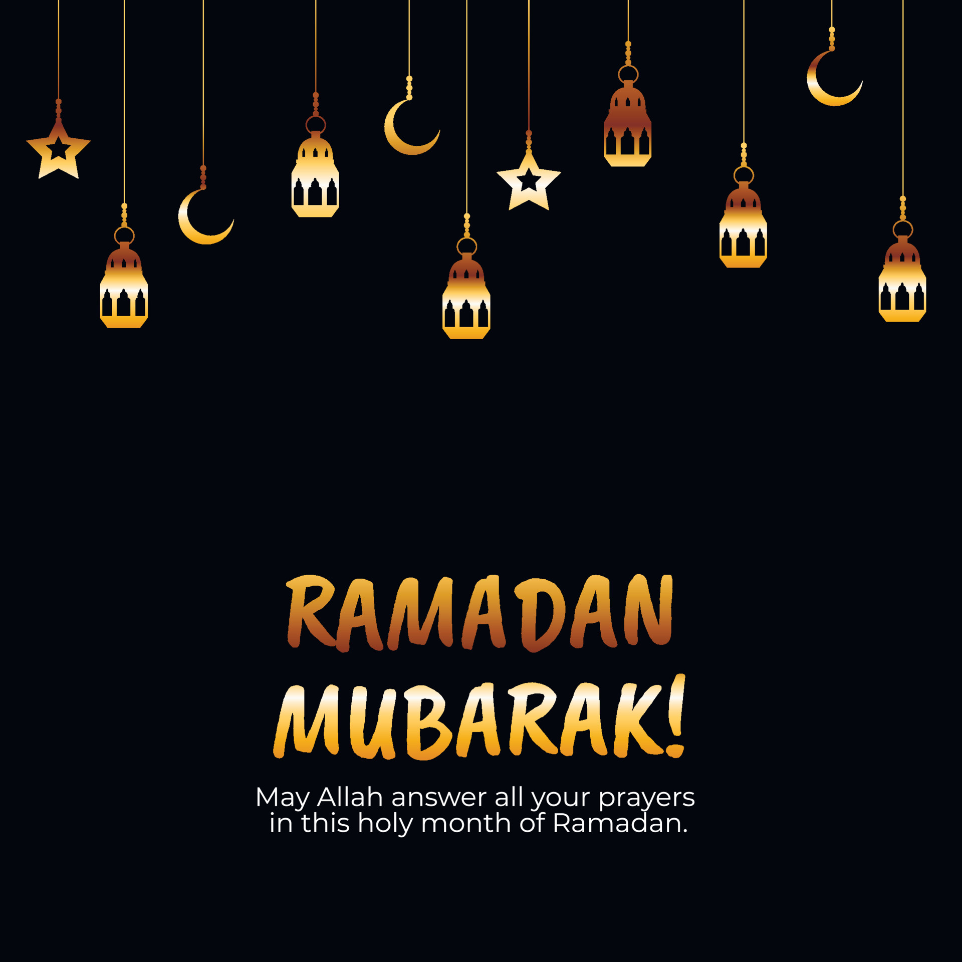 Ramadan Mubarak. Islamic Greeting Cards for Muslim Holidays. Vector ...