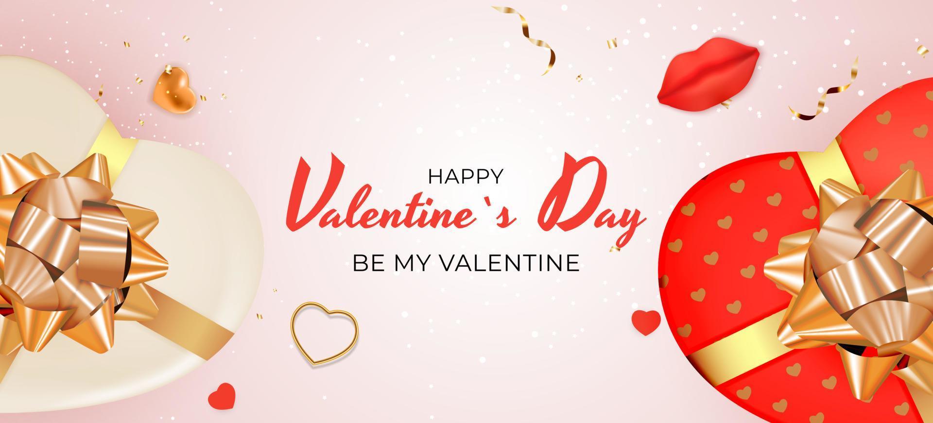 Valentine s Day Background Design. Template for advertising, web, social media and fashion ads. Poster, flyer, greeting card, header for website Vector Illustration EPS10