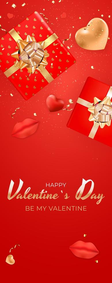 Valentine s Day Background Design. Template for advertising, web, social media and fashion ads. Poster, flyer, greeting card, header for website Vector Illustration EPS10