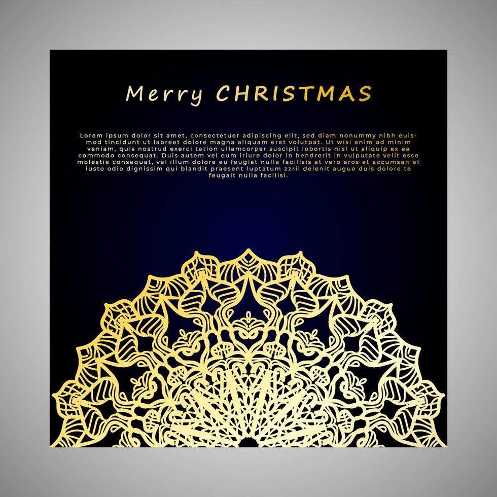 Merry Christmas with luxury mandala vector