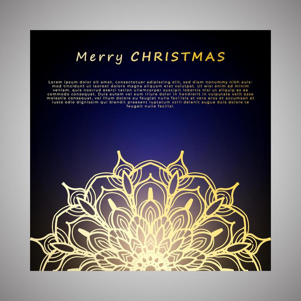 Merry Christmas with luxury mandala vector