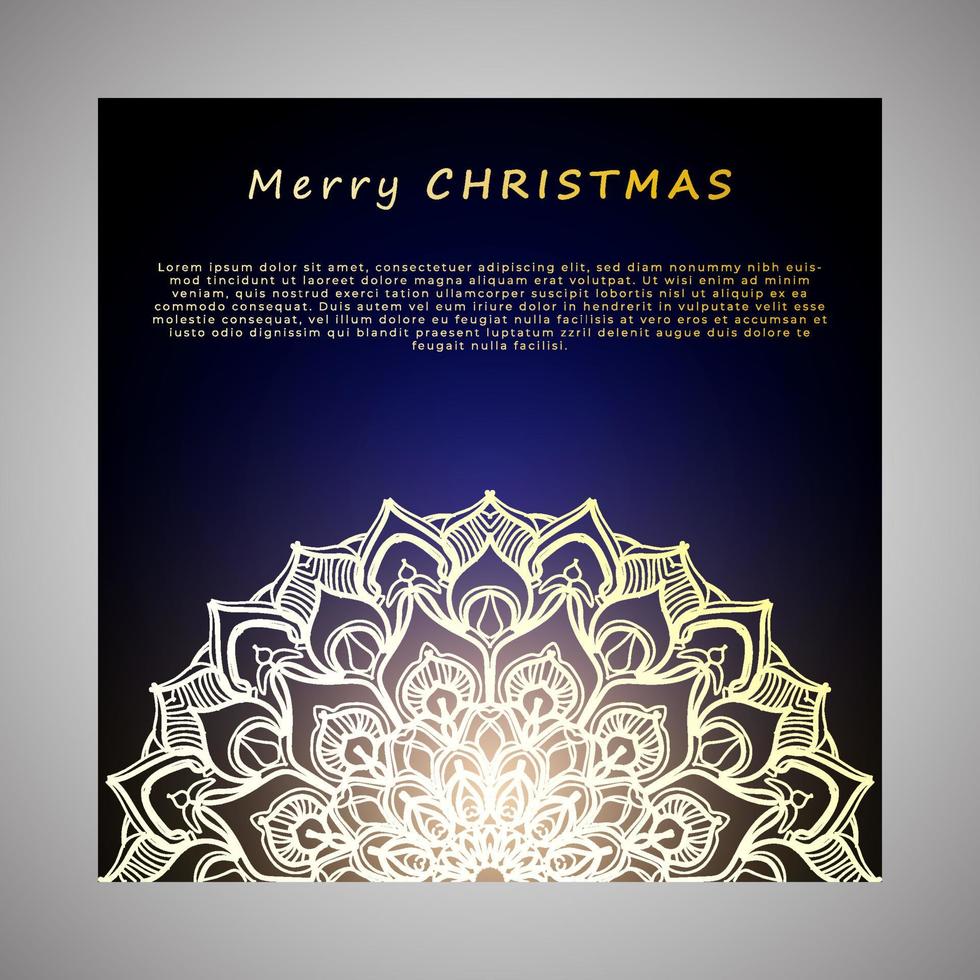 Merry Christmas with luxury mandala vector