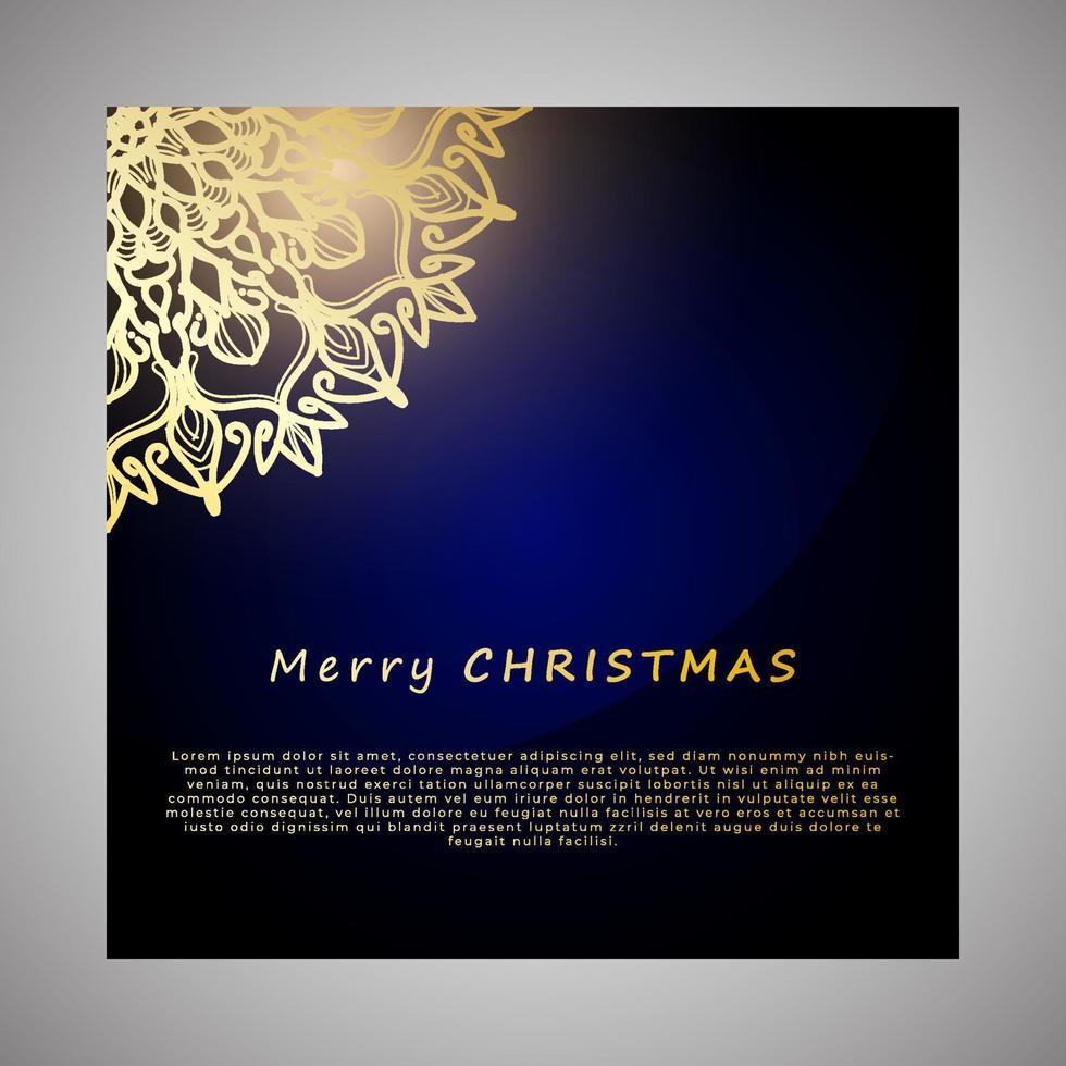 Merry Christmas with luxury mandala vector