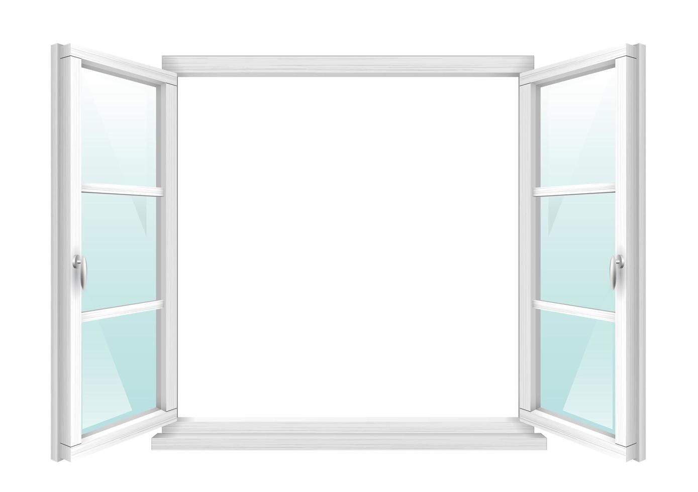 Wooden classic vintage open white window vector