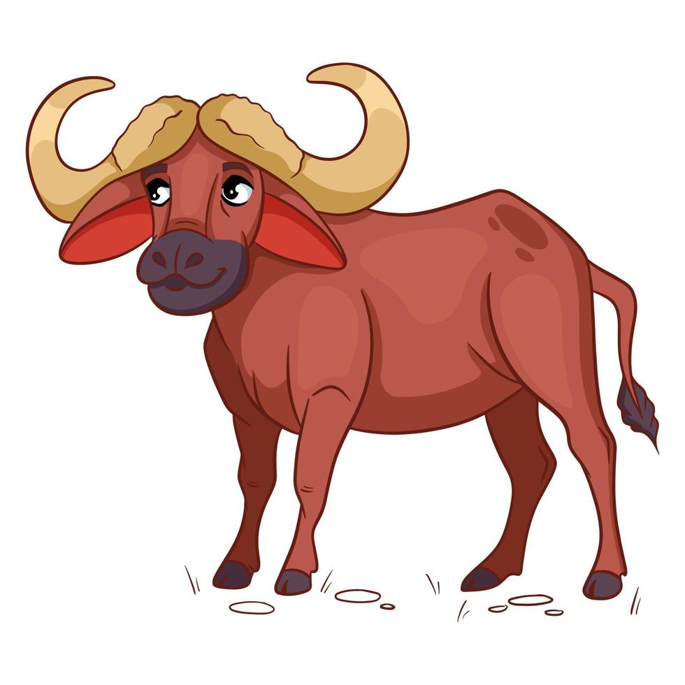 Animal character funny buffalo in cartoon style. Children's illustration. 3643252 Vector Art at Vecteezy Animal character funny buffalo in cartoon style. Children's illustration. 3643252 Vector Art at Vecteezy