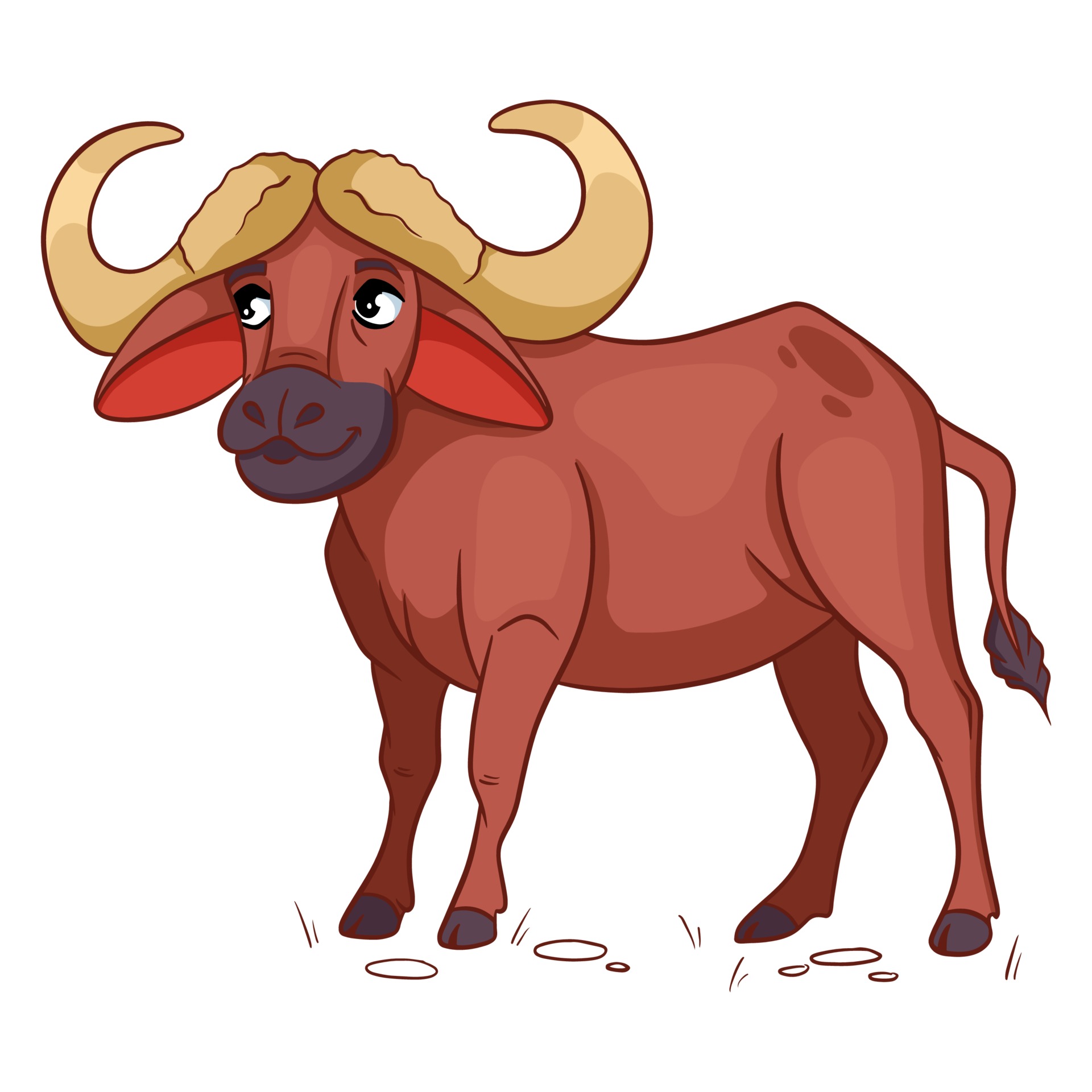 Animal character funny buffalo in cartoon style. Children's illustration. 3643252 Vector Art at Vecteezy Animal character funny buffalo in cartoon style. Children's illustration. 3643252 Vector Art at Vecteezy