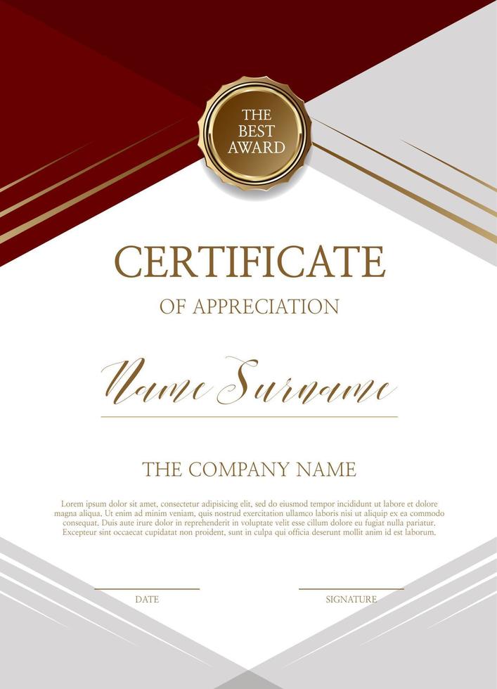 Certificate of simple background vector