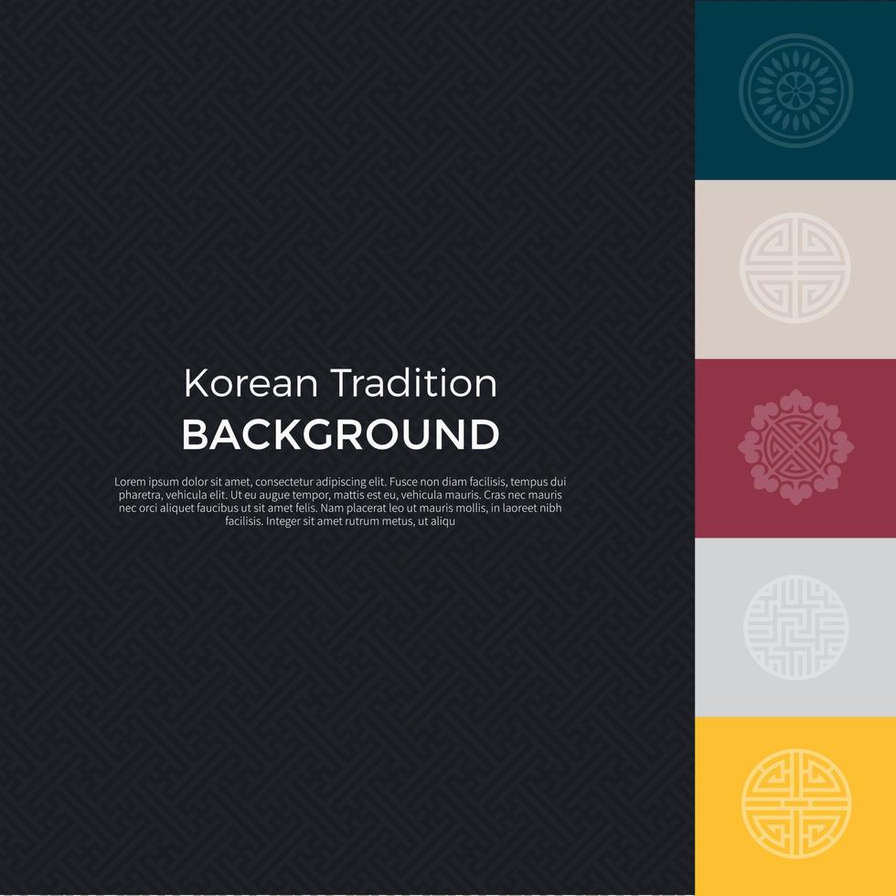 Korean traditional pattern background banner vector