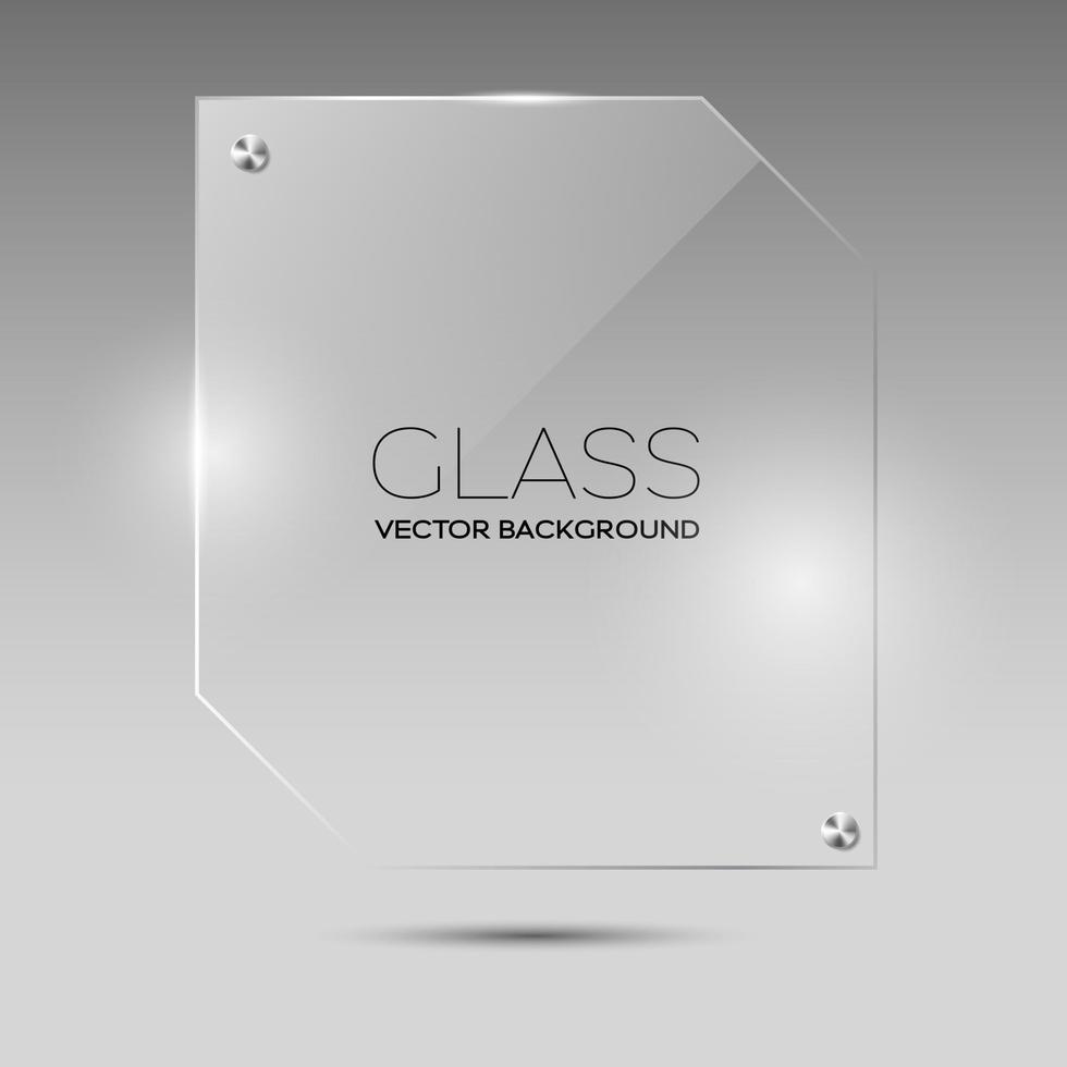 Transparent glass frame vector