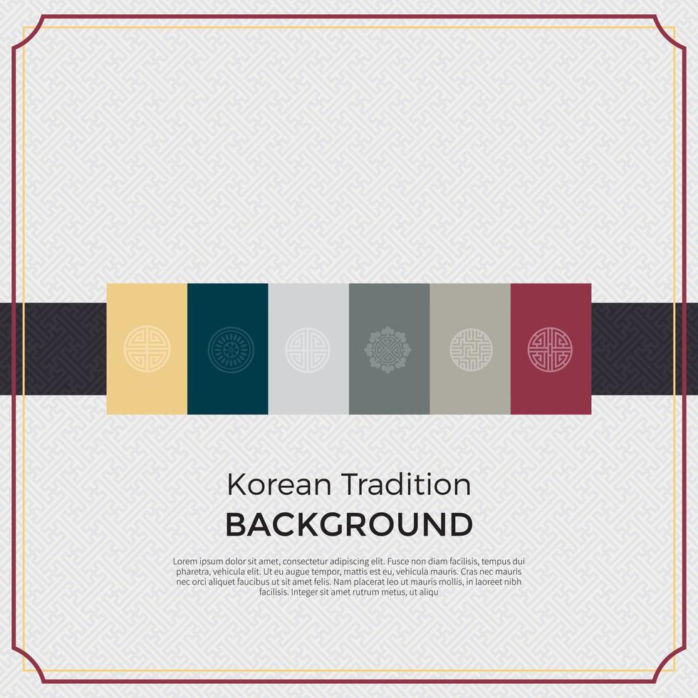 Korean traditional pattern background banner vector