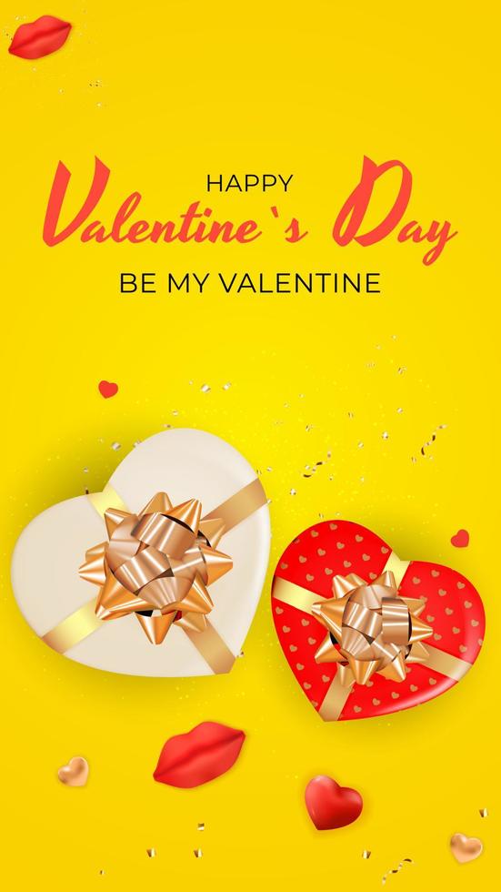 Valentine s Day Background Design. Template for advertising, web, social media and fashion ads. Poster, flyer, greeting card, header for website Vector Illustration EPS10