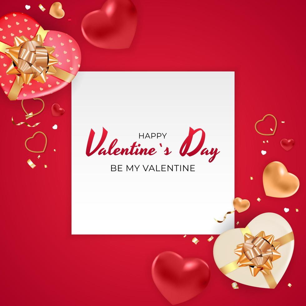 Valentine s Day Background Design. Template for advertising, web, social media and fashion ads. Poster, flyer, greeting card, header for website Vector Illustration EPS10