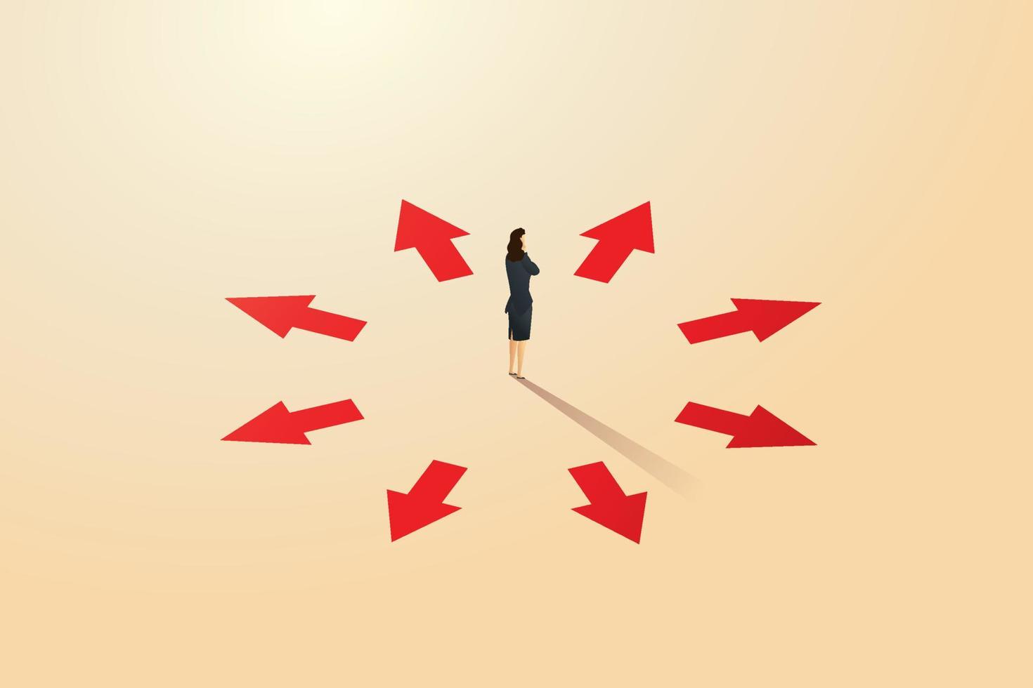 Businesswoman standing Directions Diverse. vector