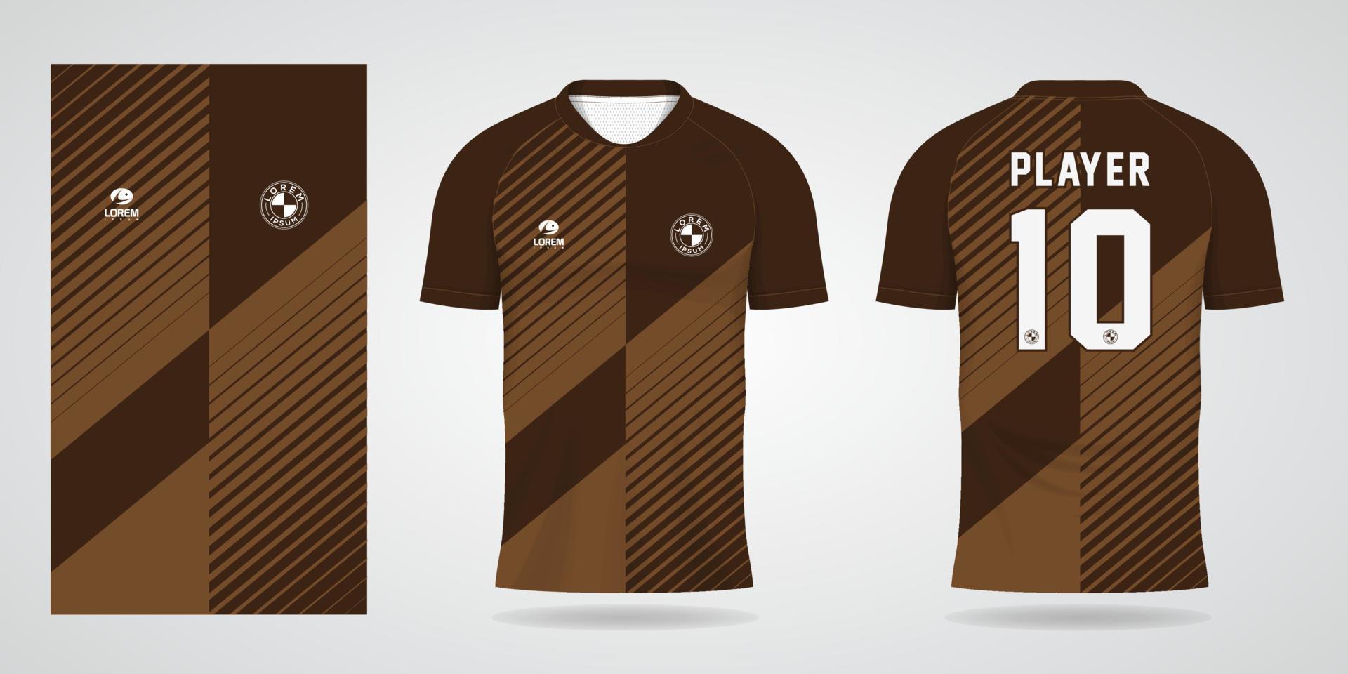 brown sports jersey template for Soccer uniform shirt design vector